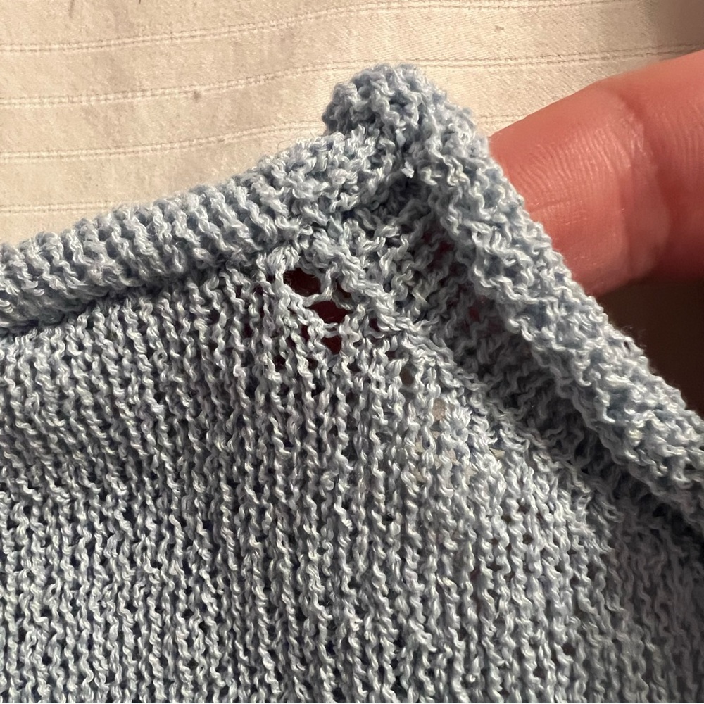 POL Blue Daisy Slouchy Sweater with Balloon Sleeves - Picture 8 of 8